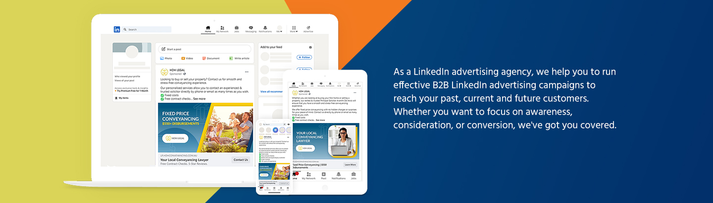 A page advertisement sample from a LinkedIn marketing agency
