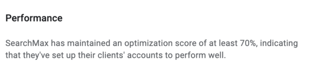 SearchMax's optimisation score